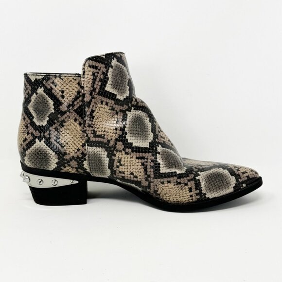Circus Sam Edelman Women Reptile Faux Leather Studded Heel Zip Bootie Size 6.5 - Picture 4 of 15